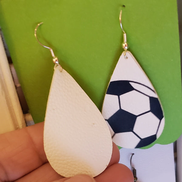 Soccer hot sale leather earrings