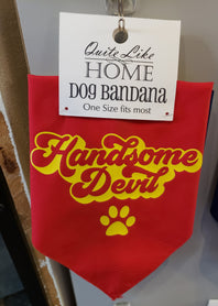 Handsome Devil tie on dog / pet bandana