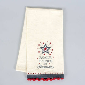 15" x 24" Americana tea towel with fireworks