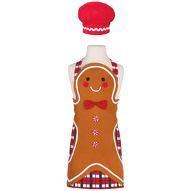 Gingerbread Christmas Daydream Kids Apron and Hat Set