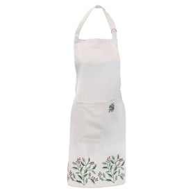 33.5" Long Holly Cotton Apron Christmas