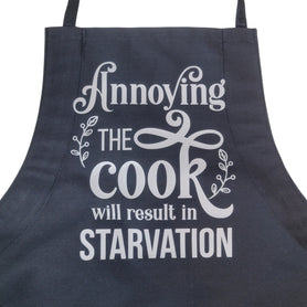 Annoying the cook will result in starvation apron. You choose color.