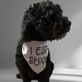 I eat stuff tie on dog / pet bandana