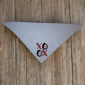 XOXO with hearts tie on, triangle dog / pet bandana. You choose bandana color, gray or white! Valentine's Day gift