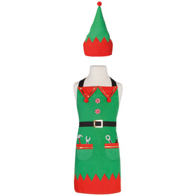 Christmas Elf Daydream Kids Apron and Hat Set