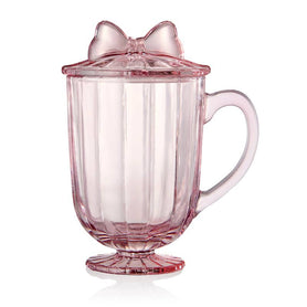 Darbie Angell Bliss Blush mug/ teacup Footed, Glass Lid