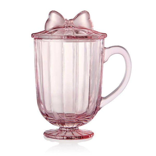 Darbie Angell Bliss Blush mug/ teacup Footed, Glass Lid