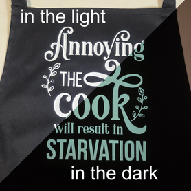Annoying the cook will result in starvation apron. You choose color.