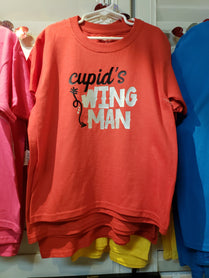 Cupid's Wing Man, red, unisex CHILDREN'S size shirt