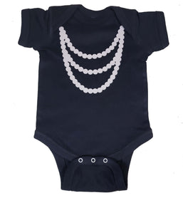 Strands of pearls girls bodysuit / creeper. Girl's first pearls, pearlescent, baby shower gift