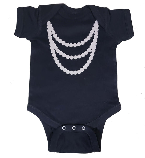 Pearlescent Pearl Strands Baby Bodysuit, 100% Cotton Creeper