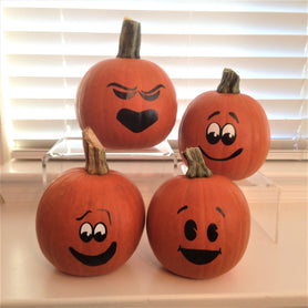 Large pumpkin face art vinyl decal. 1 decal- you choose face [H6]