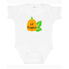 Three color Lil' Pumpkin infant bodysuit | creeper | one piece. You choose color