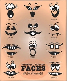 Medium pumpkin face art vinyl decal, 1 decal- you choose face [H5]