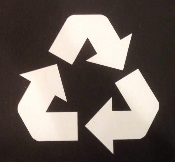 Recycle Symbol Decal: Indoor/Outdoor Vinyl Label (7.75")
