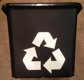 Recycle Symbol Decal: Indoor/Outdoor Vinyl Label (7.75")