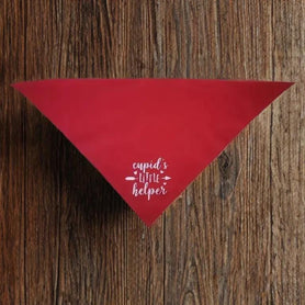 Cupid's Little Helper tie on, triangle dog / pet bandana. You choose bandana color, red or pink! Valentine's Day gift