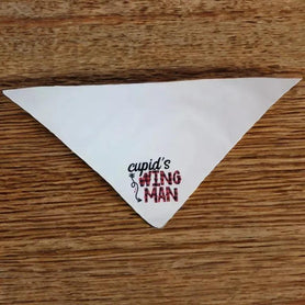 Cupid's Wingman tie on, triangle dog / pet bandana. You choose bandana color!