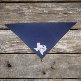 Locally grown (Texas) tie on, triangle shaped dog / pet bandana