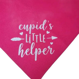 Cupid's Little Helper tie on, triangle dog / pet bandana. You choose bandana color, red or pink! Valentine's Day gift