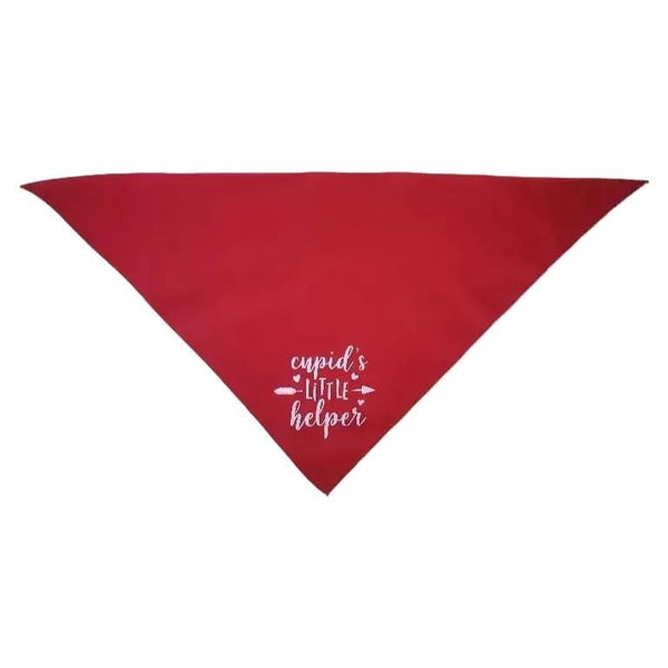 Cupid's Little Helper tie on, triangle dog / pet bandana. You choose bandana color, red or pink! Valentine's Day gift