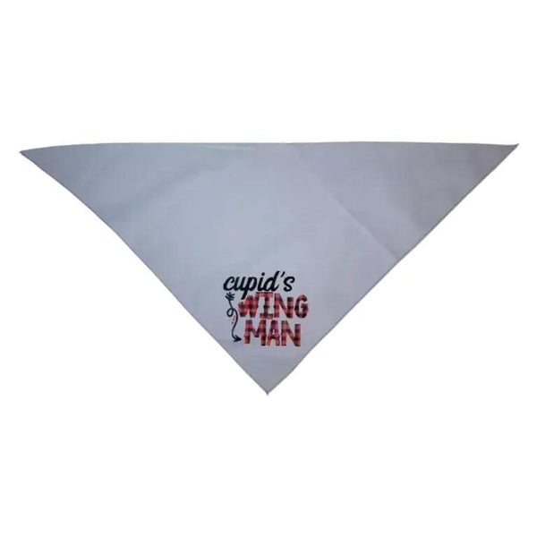 Cupid's Wingman tie on, triangle dog / pet bandana. You choose bandana color!