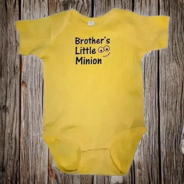 Brother's Little Minion Baby Bodysuit