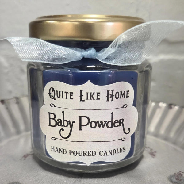 Baby Powder Scented Jar Candle, 4 oz. You choose the color.