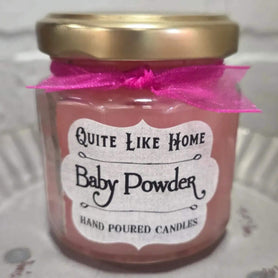 Baby Powder Scented Jar Candle, 4 oz. You choose the color.