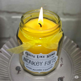 Monkey Farts Scented Jar Candle, 6.5 oz. Fruity, Tropical Scent