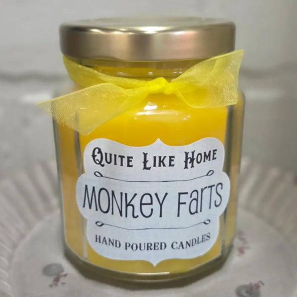 Monkey Farts Scented Jar Candle, 6.5 oz. Fruity, Tropical Scent