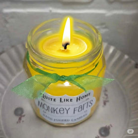 Monkey Farts Scented Jar Candle, 4 oz. Fruity, Tropical Scent