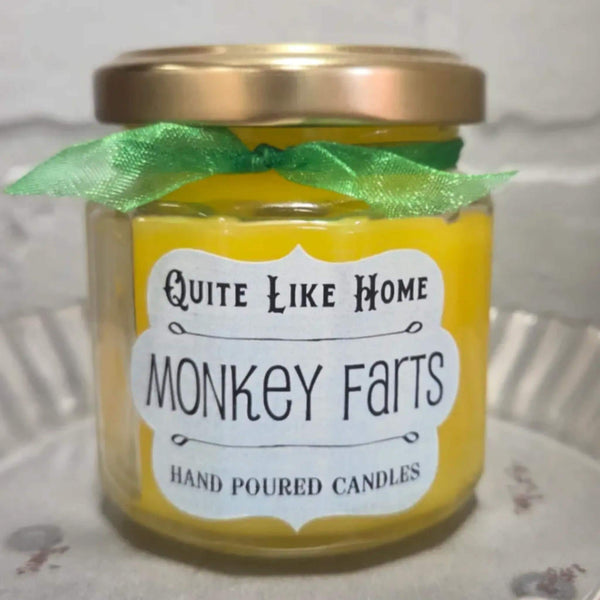 Monkey Farts Scented Jar Candle, 4 oz. Fruity, Tropical Scent