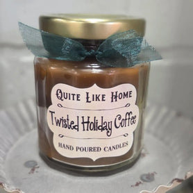 Twisted Holiday Coffee Scented Jar Candle, 6.5 oz. Christmas morning, coffee, mint, butter