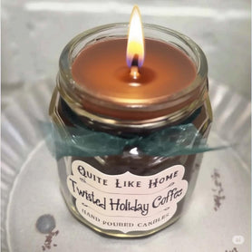 Twisted Holiday Coffee Scented Jar Candle, 4 oz. Christmas morning, coffee, mint, butter