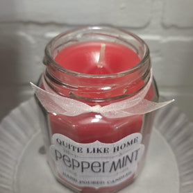 Peppermint Scented Jar Candle: 6.5 oz. Christmas Scent
