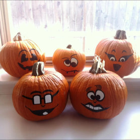 Large pumpkin face art vinyl decal, 1 decal, you choose face [H5]
