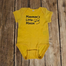 Mawmaw's Little Minion Bodysuit: 100% Cotton Infant Creeper