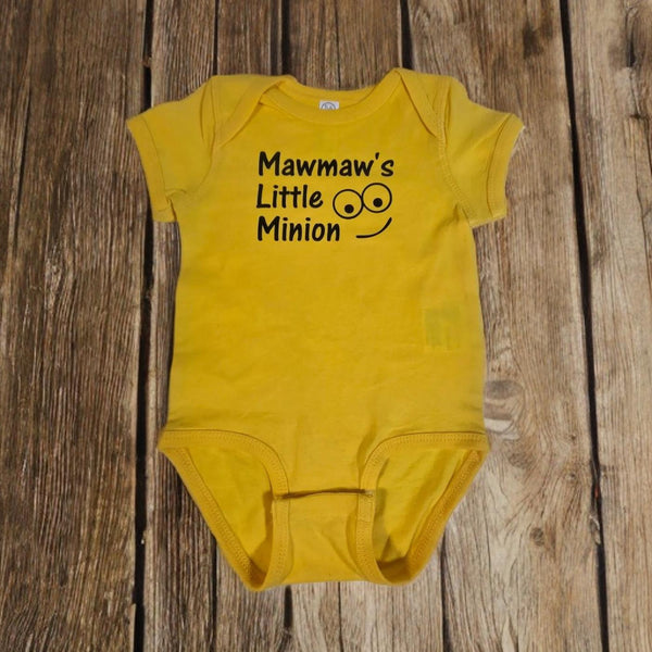 Mawmaw's Little Minion Bodysuit: 100% Cotton Infant Creeper