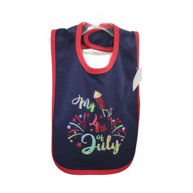 Holographic My First 4th of July Infant Bib, Patriotic USA Bib