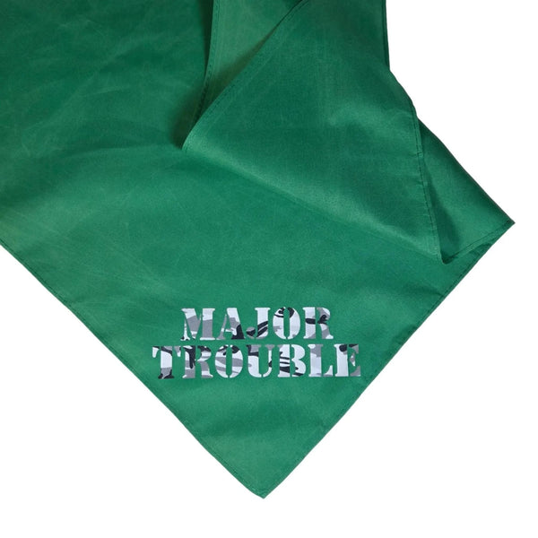 Dog / pet bandana: Major Trouble. Triangle shape, tie on. You choose the color.