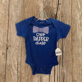 One Dapper Dude Baby One Piece, Bow Tie Infant Bodysuit