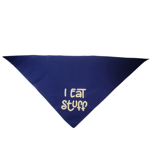 I Eat Stuff Dog Bandana: Triangle Tie-On Pet Bandana