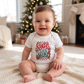 Santa's Little Helper Baby Bodysuit, Cute Holiday Infant Outfit, Christmas Baby Shower Gift, Holiday Elf One-piece