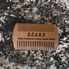 Engraved Sandalwood Beard Comb with Case, B.E.A.R.D. Being Exceptional Among Regular Dudes, Pocket Beard & Moustache Comb