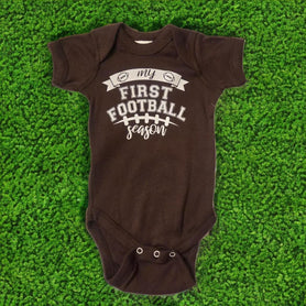 Huddles and Cuddles Baby Bodysuit: Cotton Football Themed Infant One-Piece