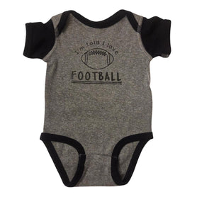 I'm Told I Love Football Baby Bodysuit, Heather Gray & Black Game Day Infant Outfit, Sports Baby Shower Gift, Cute Infant Bodysuit