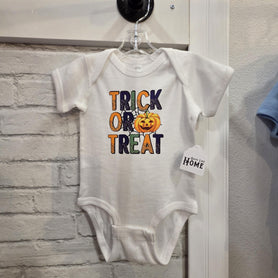 Trick or Treat Baby Bodysuit, Cute Pumpkin Halloween Infant Outfit, Fall Baby Shower Gift, Cotton Infant Bodysuit