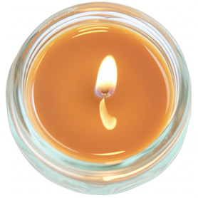 Vanilla Latte scented 4 oz. jar candle with gold lid, & organza ribbon