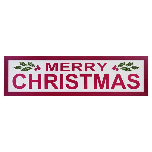 Wood 43 in. White Christmas Merry Sign